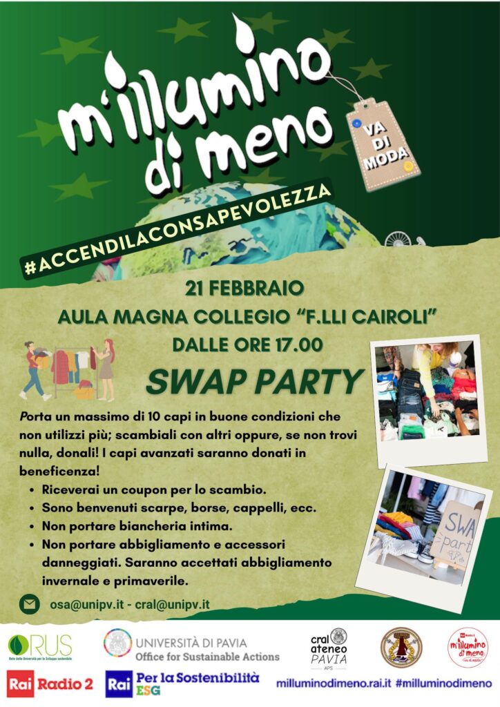 SWAP PARTY e JAM SESSION – M’illumino di meno 2025