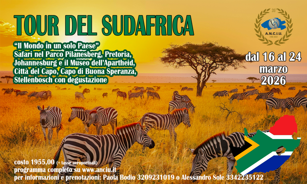 Tour del Sudafrica “Il mondo in un solo Paese” – Viaggio ANCIU